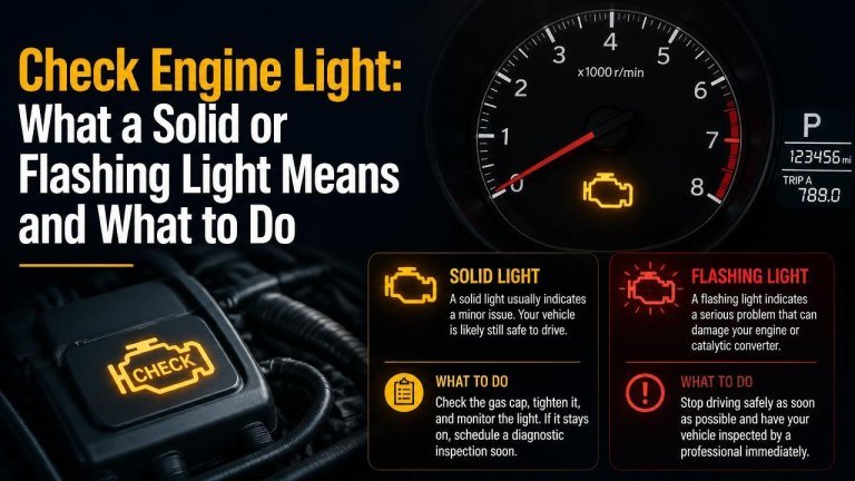Check Engine Light: What a Solid or Flashing Light Means and What to Do