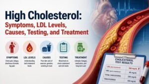High Cholesterol: Symptoms, LDL Levels, Causes, Testing, and Treatment