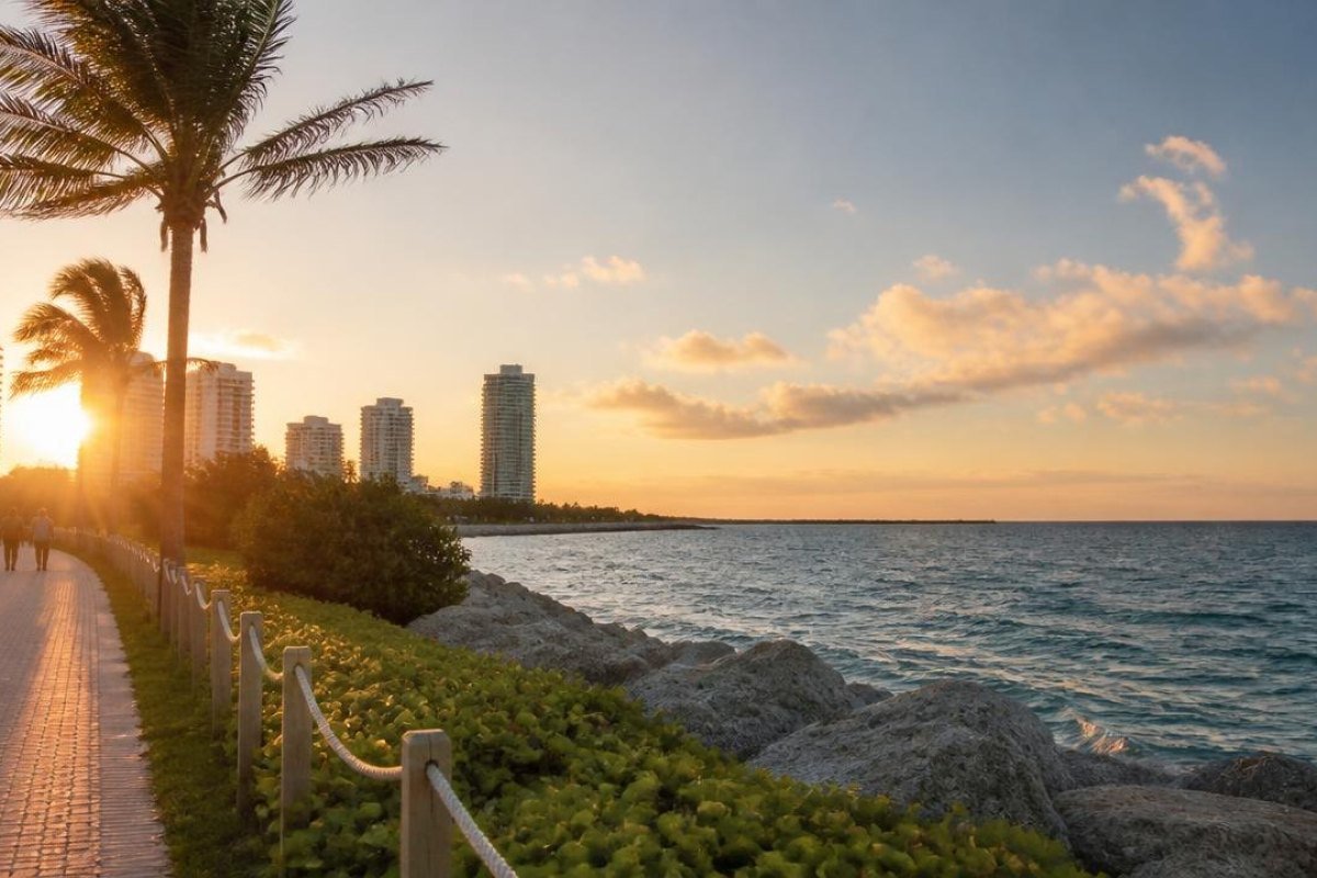 Morning: Sunrise and South Pointe Park