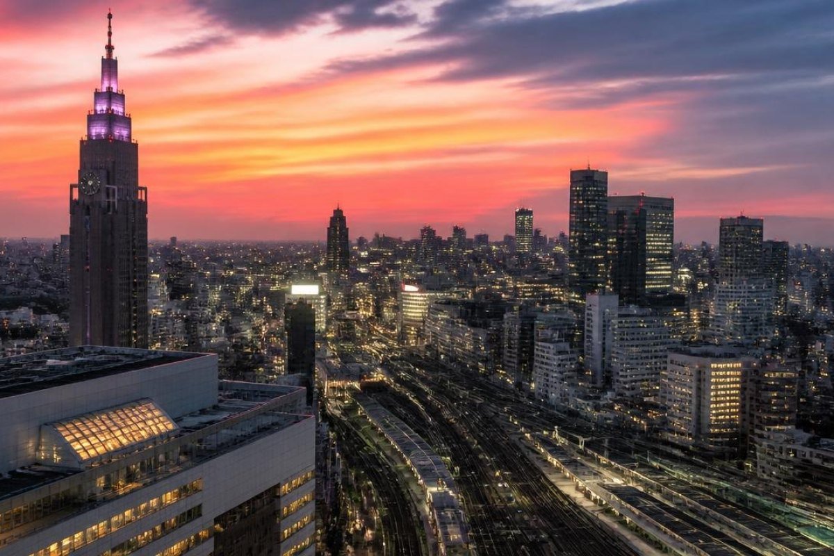 Shinjuku at Sunset and After Dark