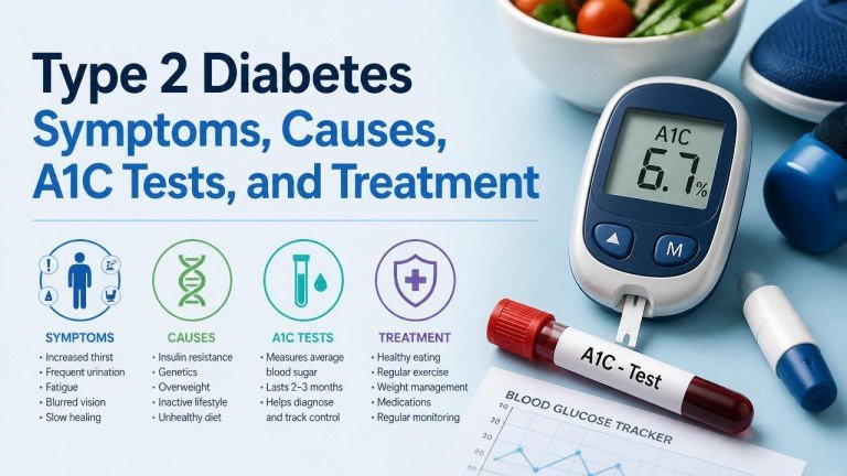 Type 2 Diabetes Symptoms, Causes, A1C Tests, and Treatment